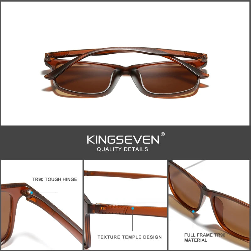 KINGSEVEN 2023 New Ultra Light TR90 Sunglasses Men Polarized Cat.3 UV400 TAC Lens Driving Sun Glasses Women Casual Eyewear