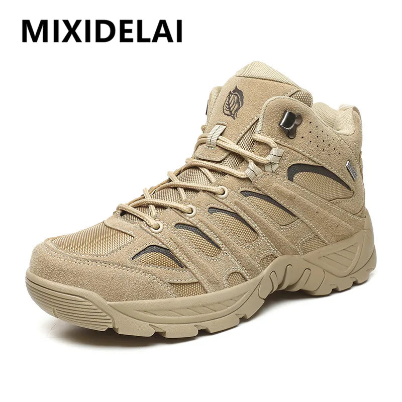 New Men's Boots Fashion Outdoor Boots Breathable Hiking Boots Autumn Shoes Sneakers lightweight Non-slip Men Desert Ankle Boots