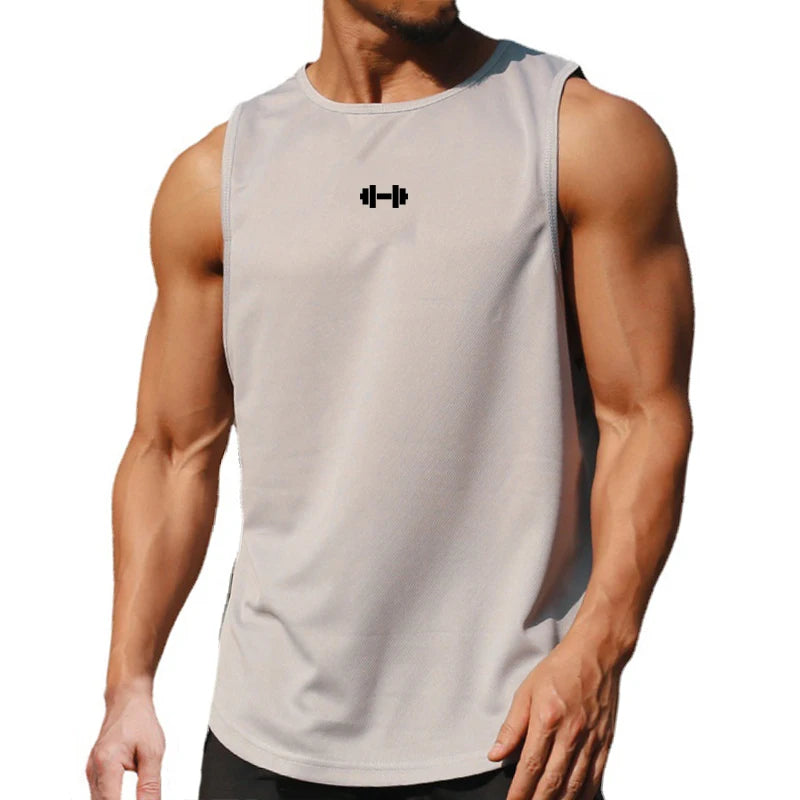 Summer Men's Gym Tank Top Fitness Training Clothing Quick-drying Loose Bodybuilding Sleeveless Shirt Men Fashion Basketball Vest