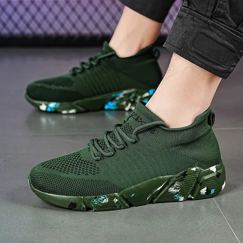 Men's Sneakers Shoes for Women Tennis Trend Socks Walking Shoes Loafer Breathable Casual Running Summer Green Large Size 35-47