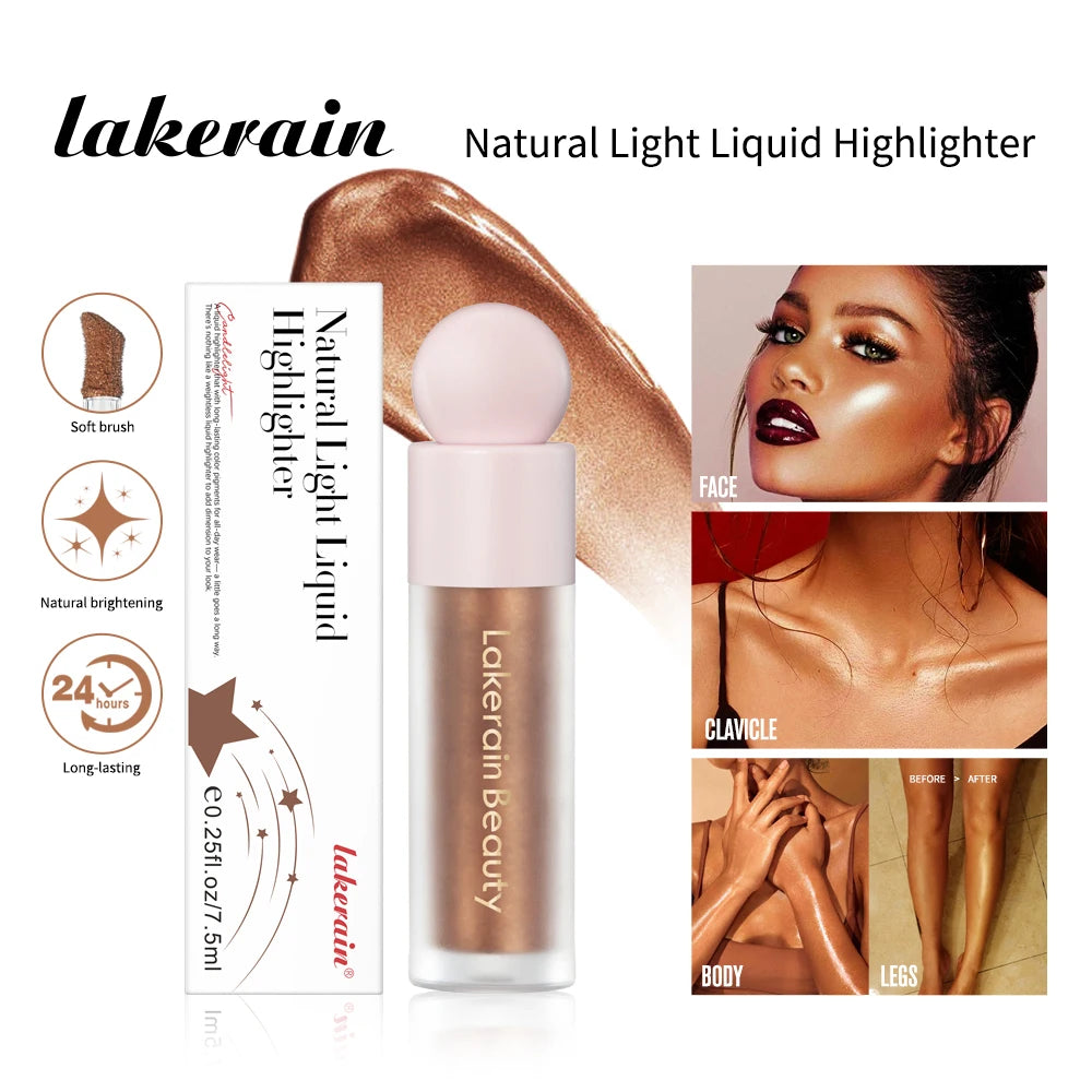 4Color Face Liquid Highlighter Bronzer Contouring Highlight Fluid Makeup Face Shimmer Shine High Lighter Iluminador Maquillaje