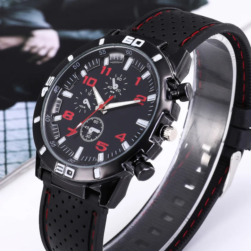 Hot Sale Men's Watches Fashion Black Silicone Sport Watches Men Casual Quartz Wristwatches Male Clock Montre Homme Reloj Hombre