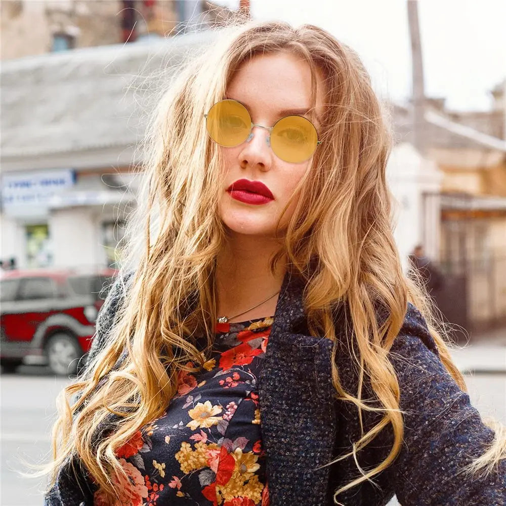 New Round Sunglasses Fashion Disco Hippie Women Men Circle Glasses Sun Glasses Metal Frame Eyewear Accessories Uv400 2023