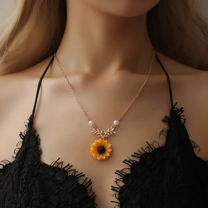 Sunflower Pendant Necklace