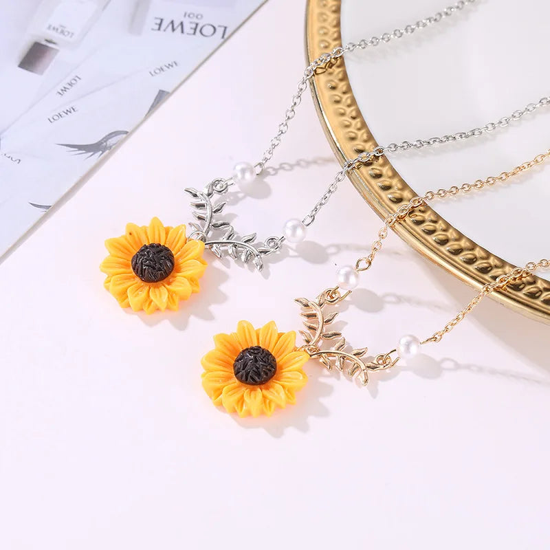 Sunflower Pendant Necklace