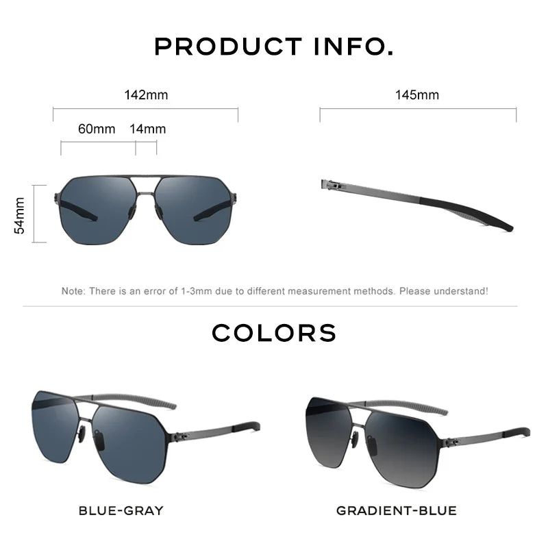 CAPONI Nylon Sunglasses For Men Super Elastic Bio-Steel Polarized Driving Sun Glasses UV400 Protect Brand Design Shades CP23017