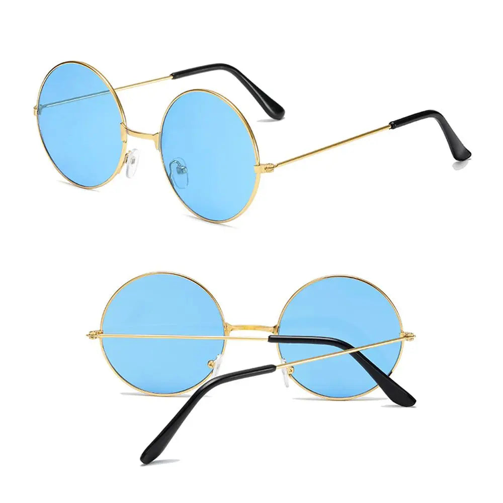 New Round Sunglasses Fashion Disco Hippie Women Men Circle Glasses Sun Glasses Metal Frame Eyewear Accessories Uv400 2023