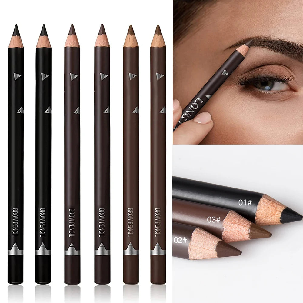 6/12Pcs Eye Brow Pencil Waterproof Professional Women Eye Makeup Pen Easy Color Natural Black Brown Cosmetic Beauty Eyebrow Tool