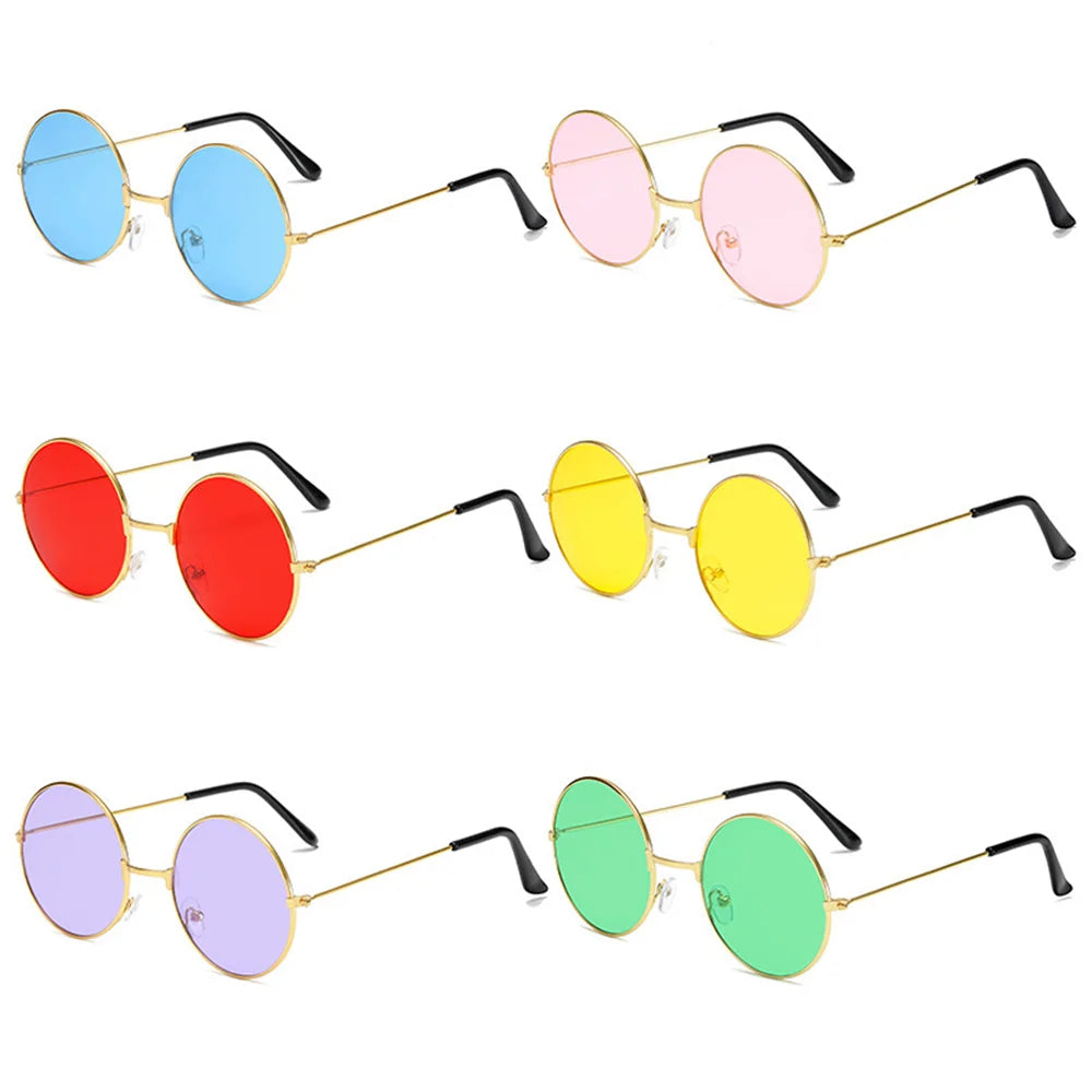 New Round Sunglasses Fashion Disco Hippie Women Men Circle Glasses Sun Glasses Metal Frame Eyewear Accessories Uv400 2023