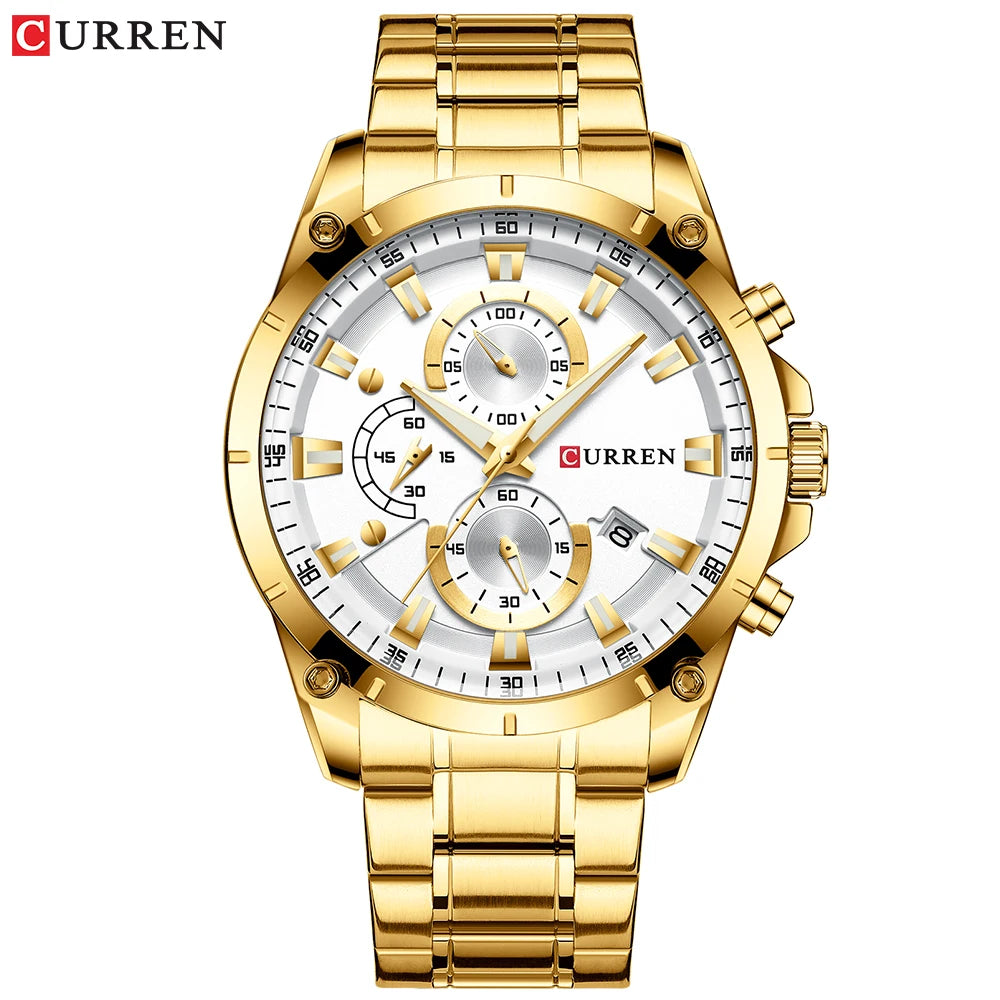 Curren 8360 Men Watch Business Stainless Steel Quartz Casual Fashion Six Needle Luxury Relogio Masculino