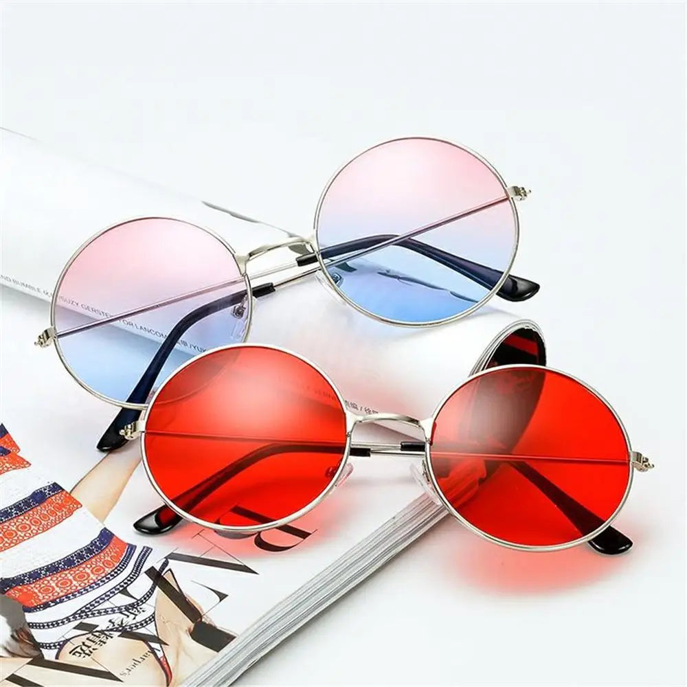 New Round Sunglasses Fashion Disco Hippie Women Men Circle Glasses Sun Glasses Metal Frame Eyewear Accessories Uv400 2023