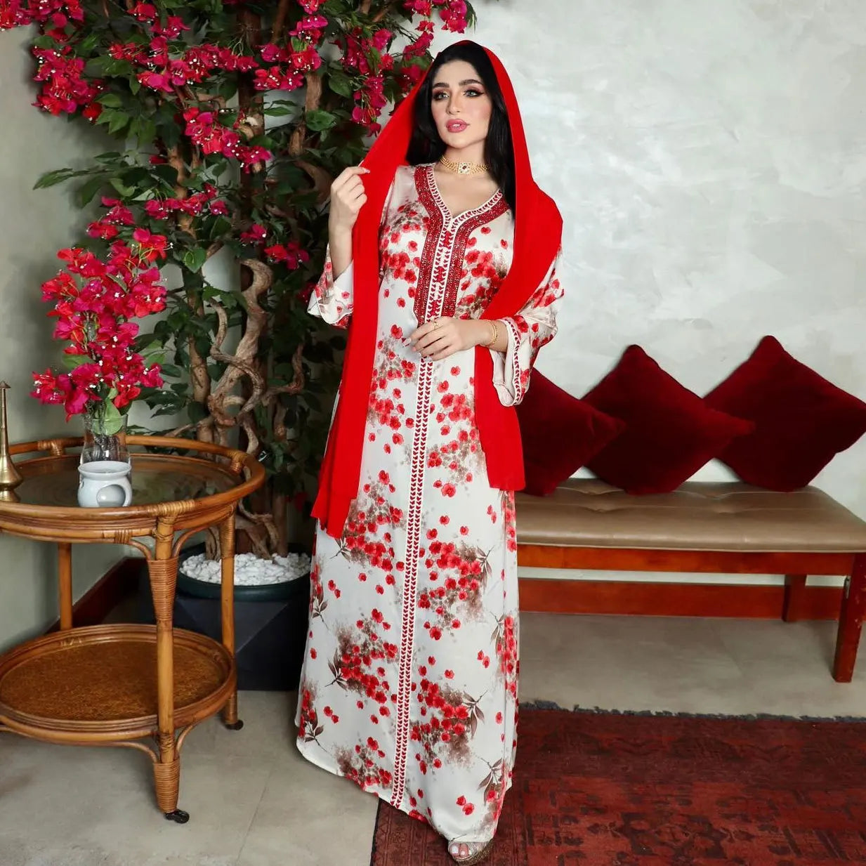 Elegance Floral Abaya