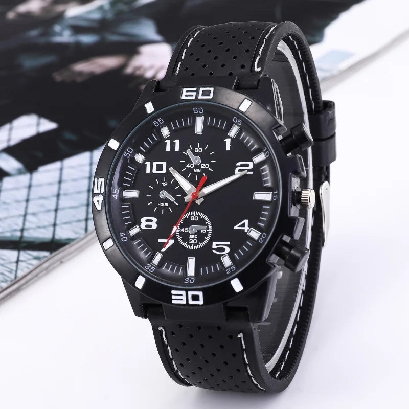 Hot Sale Men's Watches Fashion Black Silicone Sport Watches Men Casual Quartz Wristwatches Male Clock Montre Homme Reloj Hombre