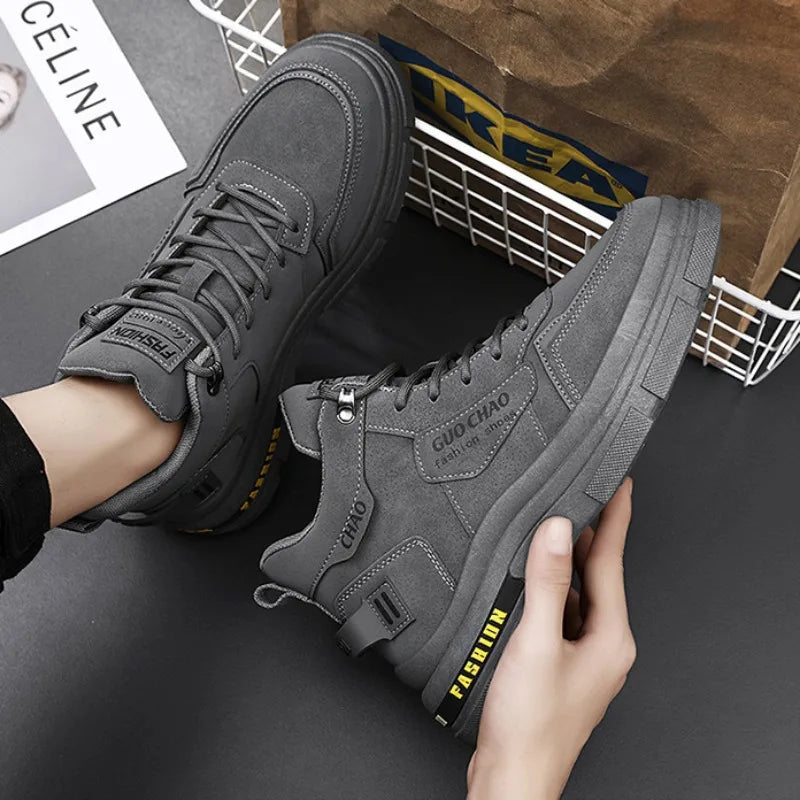 Men's High Top Sneakers Spring New Comfortable Sports Shoes Male Boots Designer Fashion Safety Work Shoe Chelsea Tactical Shoes