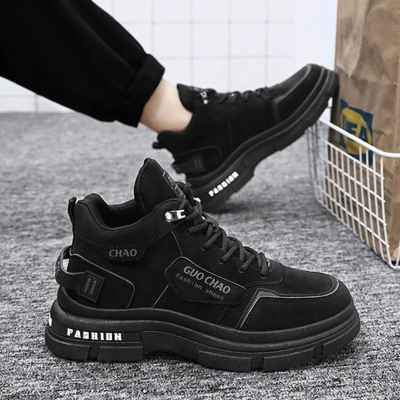 Men's High Top Sneakers Spring New Comfortable Sports Shoes Male Boots Designer Fashion Safety Work Shoe Chelsea Tactical Shoes