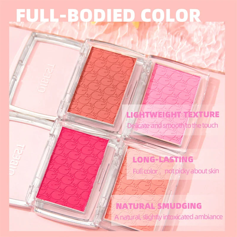 Glow Pressed Blush Matte Natural Cheek Tint Brighten Face Waterproof Face Contouring Cosmetics Blush Powder Soft Female Makeup