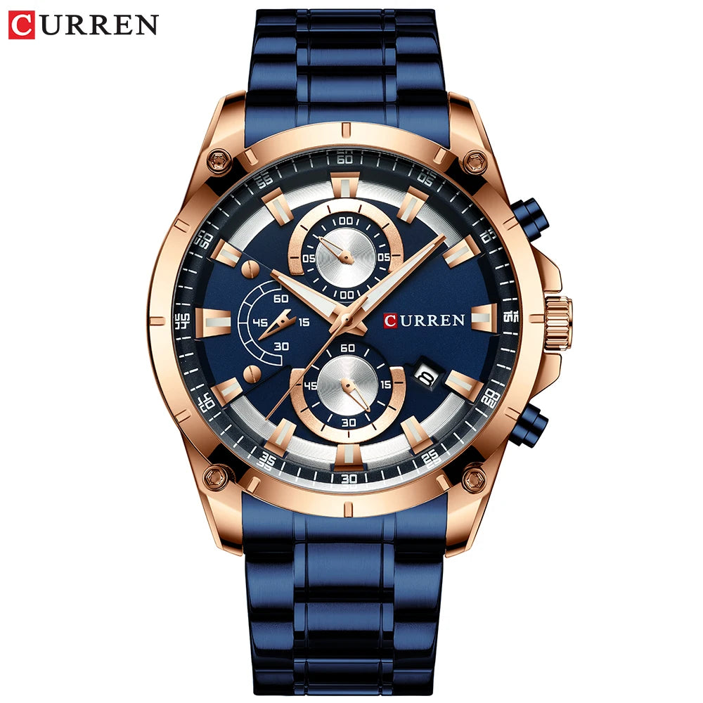 Curren 8360 Men Watch Business Stainless Steel Quartz Casual Fashion Six Needle Luxury Relogio Masculino