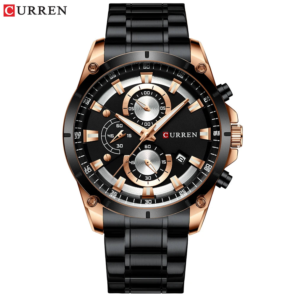 Curren 8360 Men Watch Business Stainless Steel Quartz Casual Fashion Six Needle Luxury Relogio Masculino