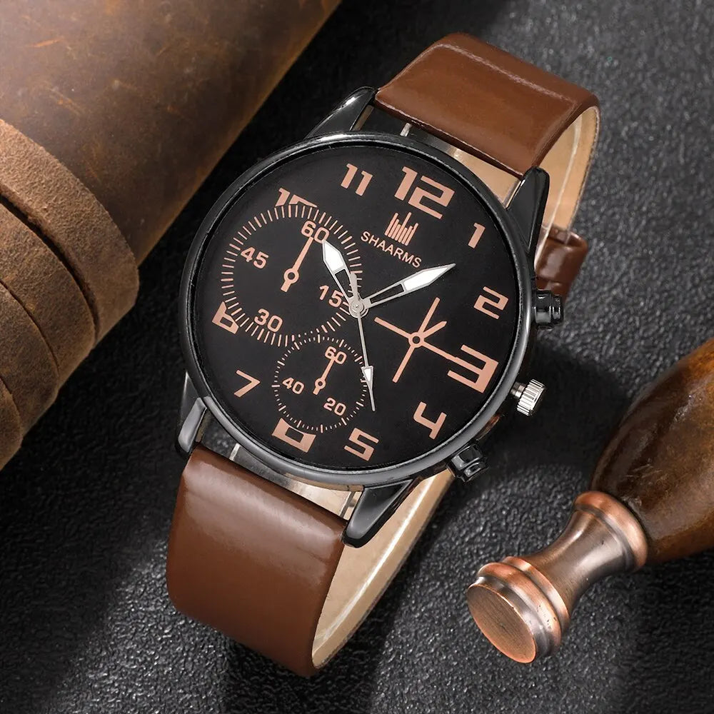 Timeless Elegance 5-Piece Men's Watch & Bracelet Set