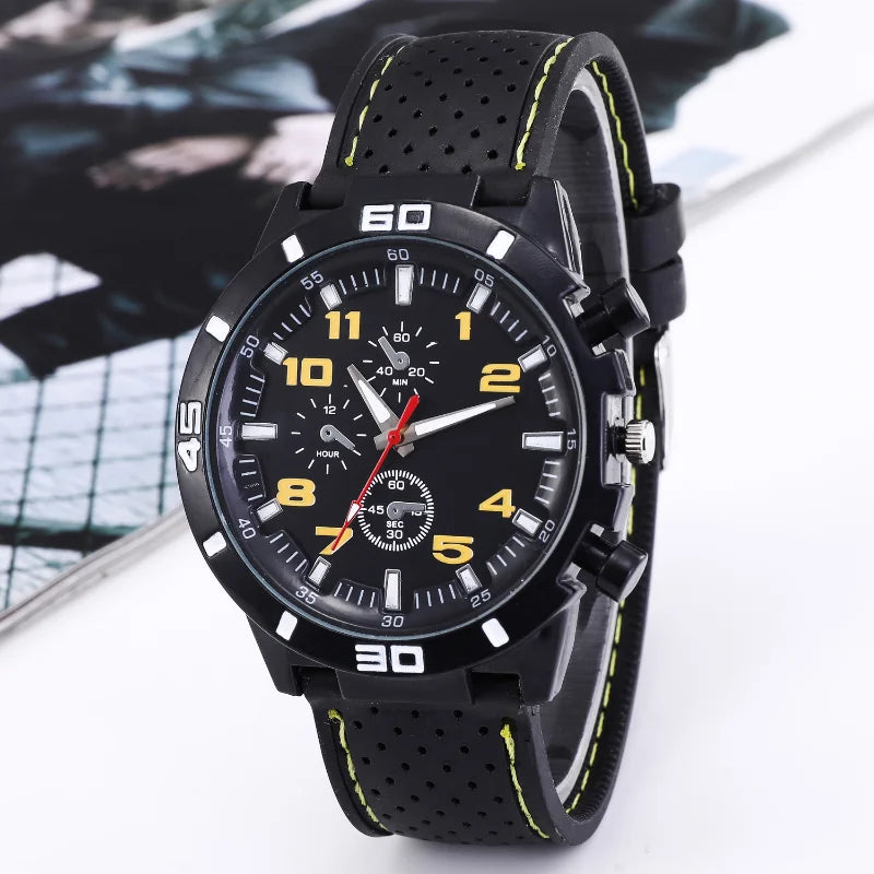 Hot Sale Men's Watches Fashion Black Silicone Sport Watches Men Casual Quartz Wristwatches Male Clock Montre Homme Reloj Hombre